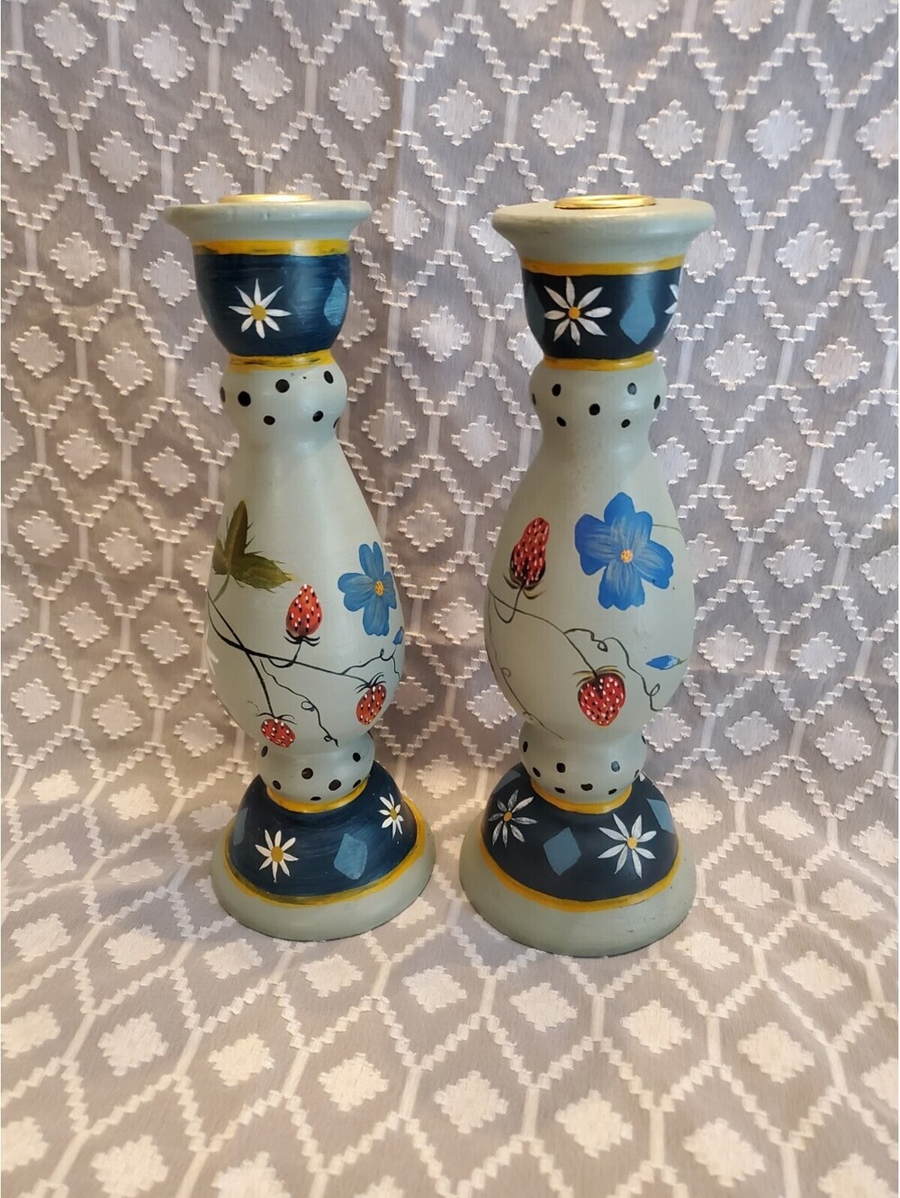 Folk Art 10" Tracy Porter Candlesticks